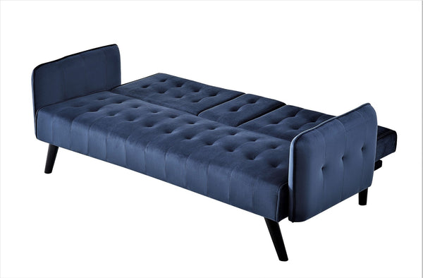 English Elm 72" Velvet Tufted Futon Sleeper Sofa Mid Century Three Seat Couch for Studio Spaces B2735P490974