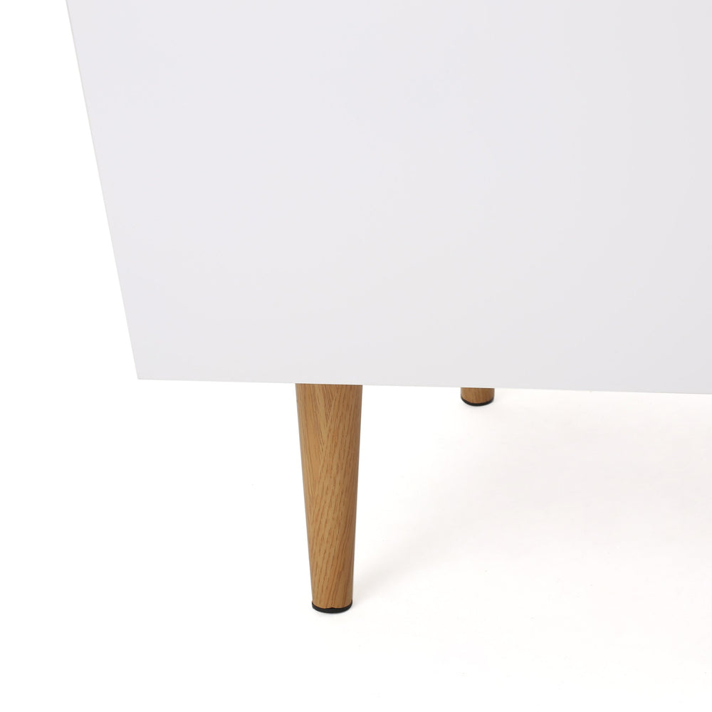 English Elm Christopher Knight Home® - TV STAND Mid-Century Modern White & Oak with Tempered Glass Shelf, Ample Storage, Stylish Design 57888.00