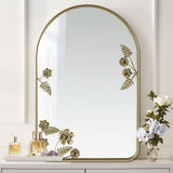 Madison Park Adaline Glam/Luxury Arched Metal Floral Wall Mirror MP95F-0360 Gold