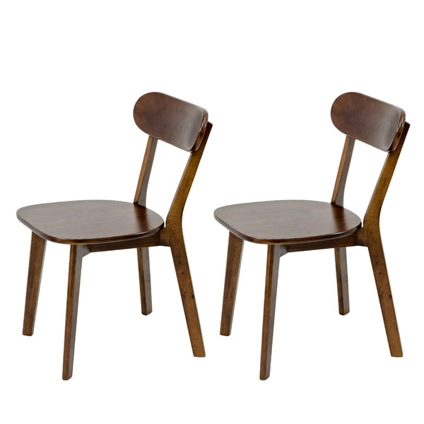 English Elm Solid Natural Wood Mid-century Dining Chairs Curved Back Upholstered Seat Set of 2 W3204P429361