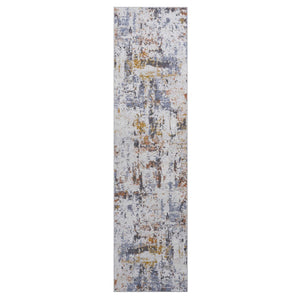 English Elm Payas Abstract Runner Rug 2X8 - Ivory & Navy, Stain Resistant, Machine-Woven, Ideal For Kids & Pets B189P183556-GIGA