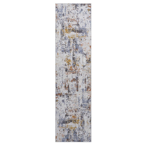 English Elm Payas Abstract Runner Rug 2X8 - Ivory & Navy, Stain Resistant, Machine-Woven, Ideal For Kids & Pets B189P183556-GIGA