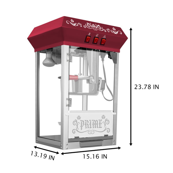 English Elm Commercial Popcorn Popper 12 Oz Kettle Stainless Steel Tempered Glass Warming Deck 800w W2841P265055