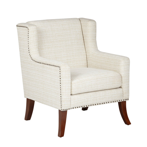 Crestview Collection Modern Indigo Accent Chair - Stylish Comfort For Your Living Room With Sturdy Legs And Plush Cushion White Polyester Evfzr4351owht