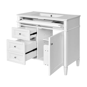 English Elm 36'' Modern Bathroom Vanity With Ceramic Sink, Soft-Close Drawers, Ample Storage & Elegant Design N710P230246K