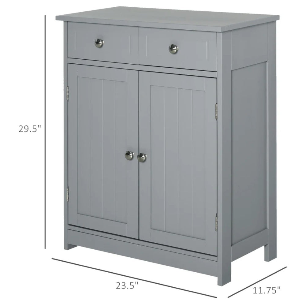 English Elm Foyer Beadboard Floor Cabinet with Drawers White Farmhouse Storage for Entryway Bath T3971P466220