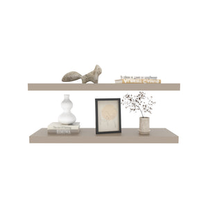 English Elm Floating Shelf Dallas Taupe Set of 2 – Modern Engineered Wood Wall Shelves 32"x10.6" Space-Saving Décor B092P238743