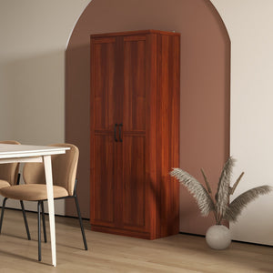 English Elm Homcom 63" Freestanding Kitchen Pantry With 5 Shelves, Adjustable Storage & Stylish Design In Tan W2225P229385
