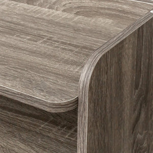 English Elm Modern Extendable Dining Table with Storage, Space-Saving Convertible Leaf, Neutral Durable Finish W331P234973