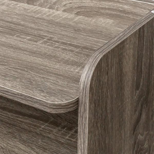 English Elm Modern Extendable Dining Table with Storage, Space-Saving Convertible Leaf, Neutral Durable Finish W331P234973