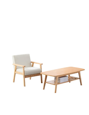 English Elm Bari Mid-century Solid Wood Accent Chair and Coffee Table Set for Small Spaces B2749S00335