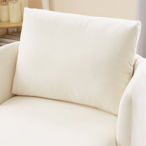 English Elm 360° Swivel Chair - Elegant Chenille Barrel Armchair With Curved Design For Living Room & Office Comfort N719P272681A