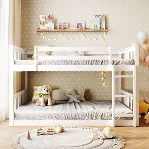 English Elm Full Over Bunk Bed Pine Frame Gray Finish Kids Guest Room Sleep Solution LT100207AAK