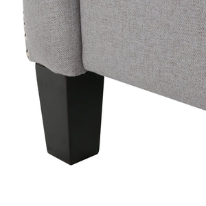 English Elm Christopher Knight Home® - Modern Light Grey Fabric Push Back Recliner with Rivet Accents, Ergonomic Support, Plush Cushioning for Living Room Comfort 61370.00LGRY