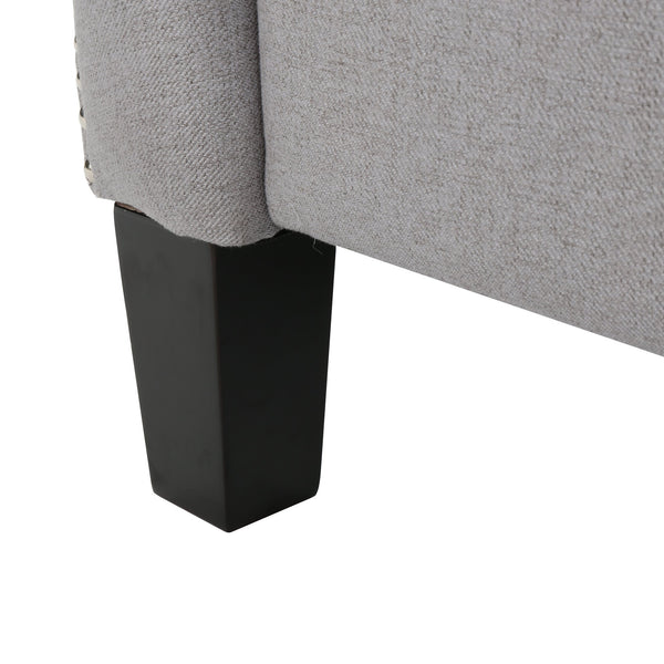 English Elm Christopher Knight Home® - Modern Light Grey Fabric Push Back Recliner with Rivet Accents, Ergonomic Support, Plush Cushioning for Living Room Comfort 61370.00LGRY