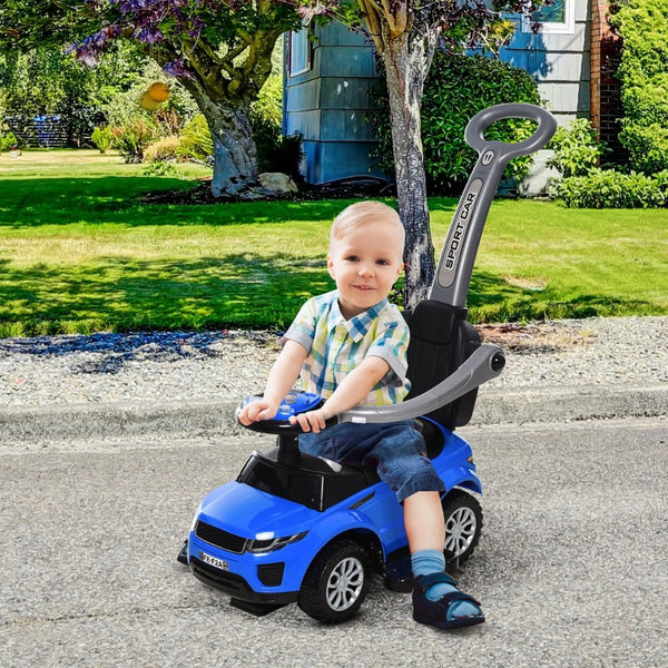 English Elm Aosom Toddler Ride on Push Car with Horn Music Steering Wheel and Secure Guardrail W2225P229755