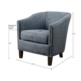 Madison Park Fremont Modern/Contemporary Barrel Arm Chair FPF18-0494 Slate Blue