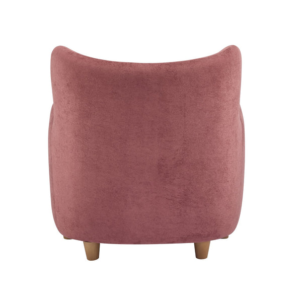 English Elm Christopher Knight Home® - Lucia Velvet Wingback Armchair with Pocket Spring Cushion, Mid-Century Birch Legs, Luxe Comfort Red,Teak 31.5 L x 30.75 W x 30.5 H N776P205426R