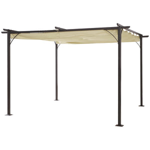 English Elm Outsunny 11.5' X 11.5' Stylish Retractable Pergola Canopy - Durable Metal Shade For Outdoor Spaces W2225P200901-GIGA
