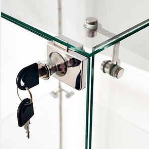 English Elm Tempered Glass Display Cabinet With Bluetooth Led Lights - Secure Storage For Wine, Files & Décor W3155S00014-GIGA