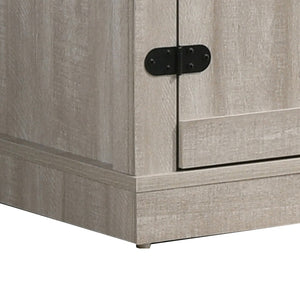 English Elm Olv Farmhouse Tv Stand with Barn Sliding Doors Open Shelving for Living Rooms B056P416833