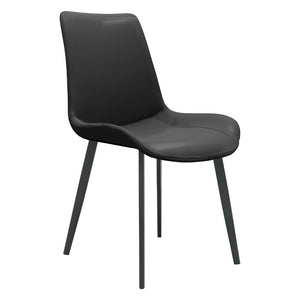 English Elm Beige Cotton Linen Armless Dining Chairs with Oak Legs Ergonomic Set of 2 Black W5815P476447