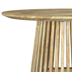 English Elm Diana Solid Mango Wood Round Coffee Table Sculptural Base for Bohemian Living Rooms B062S01678