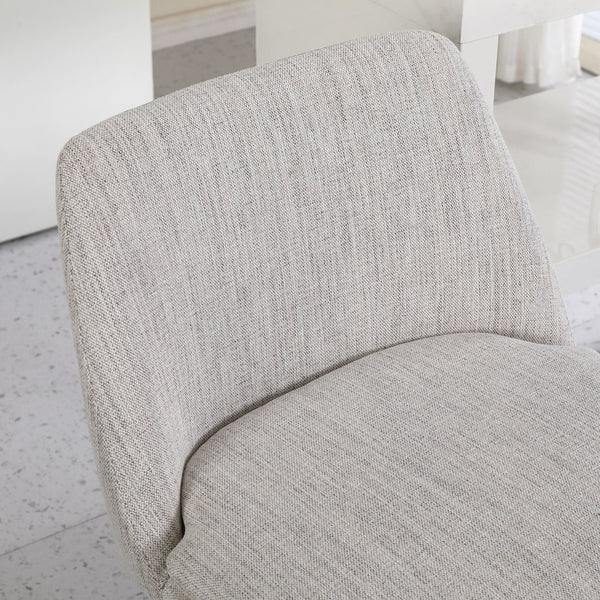 English Elm Counter Upholstered Swivel Bar Stools Set of 2 — Mid-Century Modern Comfort, 360° Rotation, Durable Metal Legs Off White W2200P233491