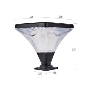 English Elm 15" Solar Outdoor Post Light LED with Remote, Dimmable Timer & Weatherproof Design for Garden Pathway W1340P181973