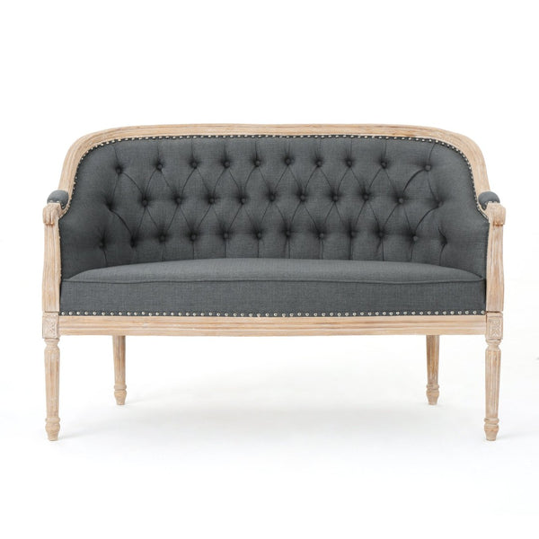 English Elm Chair Chesterfield Loveseat with Tufted Diamond Upholstery Nailhead Trim Birch Frame 60925.00