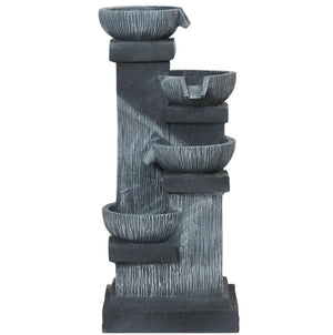 English Elm 4-tier Resin Cascading Outdoor Fountain with Led Lights Stone Look Patio Decor T3971P421171