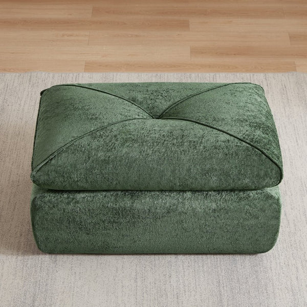 English Elm Modern Chenille Modular Sofa with Extendable Foot Pedal for Relaxed Living Spaces Green W3396P463873