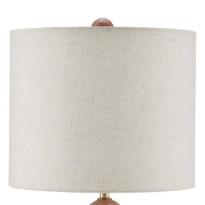 Moreno Table Lamp - Stunning Geometric Design in Rosa Cappuccino & Breccia Marble with Beige Shade