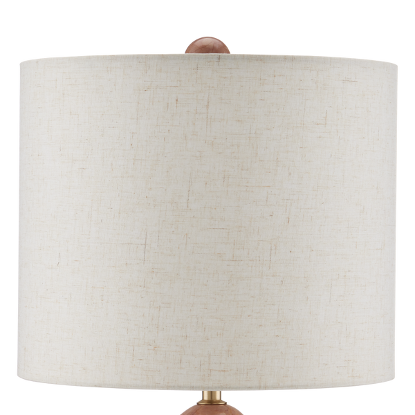 Moreno Table Lamp - Stunning Geometric Design in Rosa Cappuccino & Breccia Marble with Beige Shade