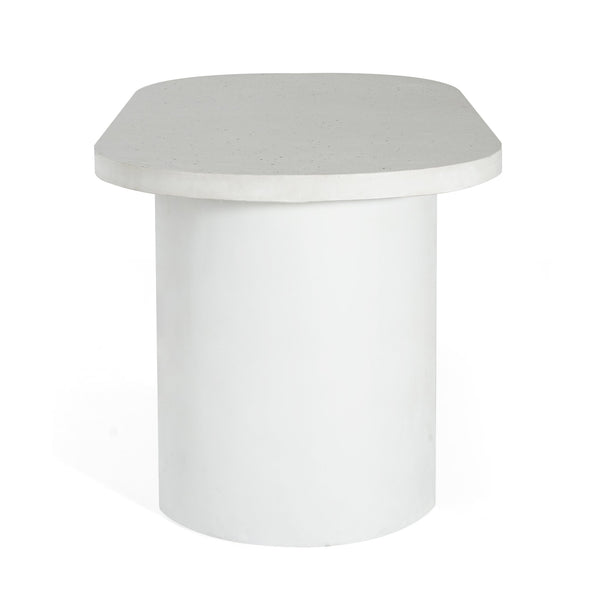English Elm Christopher Knight Home® - Ellis Oval 67.5" Modern Outdoor Concrete Dining Table - White Terrazzo For Stylish Gatherings N773P285999T_N773P286000T