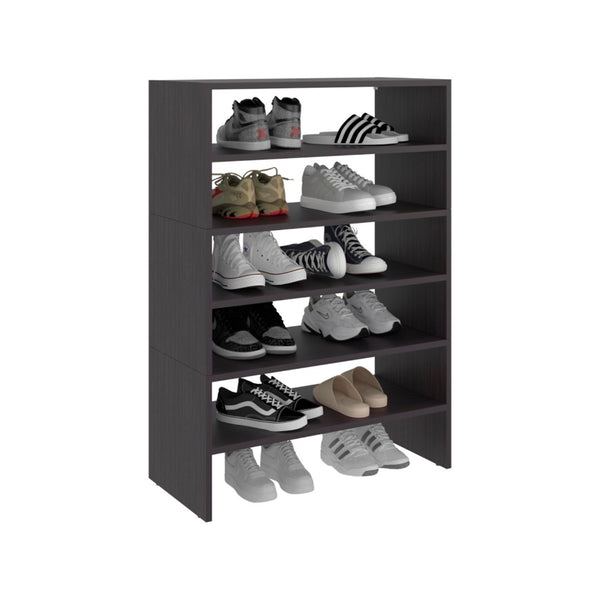 English Elm Fm Furniture Houston Four Shelf Shoe Rack Wenge Engineered Wood Entryway Organizer B128S00264