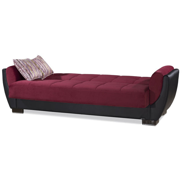 English Elm Primenest Skyhaven Convertible Upholstered Sofabed With Storage – Burgundy Microfiber, Compact Comfort B030P286503-GIGA
