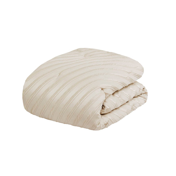 English Elm 7 PCS Cal King Comforter Set with Jacquard Microfiber, Polyester Fill, Bedskirt & Decorative Pillows Beige 17.91 L x 13.98 W x 10.04 H B035P319212