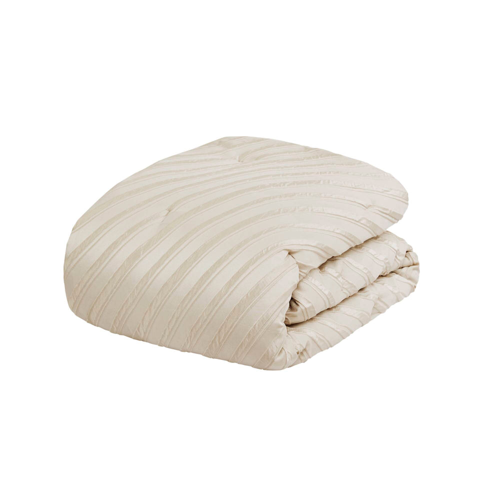 English Elm 7 Plush Queen Comforter Set with Jacquard Texture, Bedskirt & Decorative Pillows for Cozy Elegance Beige 17.91 L x 13.98 W x 10.04 H B035P319209