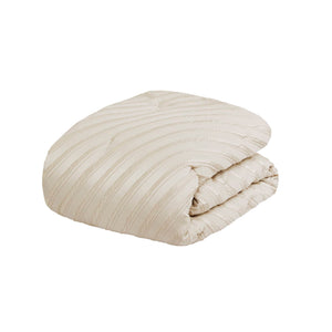 English Elm 7 Plush Queen Comforter Set with Jacquard Texture, Bedskirt & Decorative Pillows for Cozy Elegance Beige 17.91 L x 13.98 W x 10.04 H B035P319209