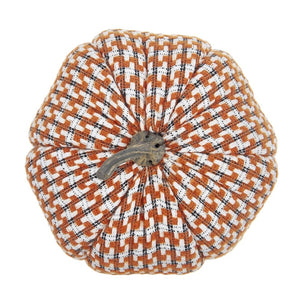 English Elm Set Of 2 Fabric Pumpkins - Cozy Orange Autumn Decor For Thanksgiving, Fall Festivals & Home Styling W2078P246704-GIGA