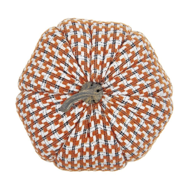 English Elm Set Of 2 Fabric Pumpkins - Cozy Orange Autumn Decor For Thanksgiving, Fall Festivals & Home Styling W2078P246704-GIGA