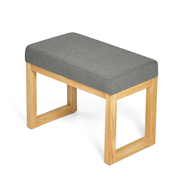 English Elm Shoe-changing Bench Solid Wood Frame Loop Yarn Cushion Compact Entryway Seat Dark Gray W487P384369