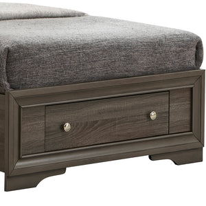 English Elm Madrid Twin Bed With Storage Drawers - Contemporary Gray Wood-Grain Design For Space-Saving Style B078S00622