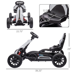 English Elm Aosom Kids Pedal Go Kart Sporty Ride on with Adjustable Seat and Eva Wheels W2225P229685