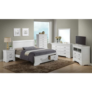 English Elm Charming King Storage Bed In Bright White Finish - Elegant Design With Smart Organization Features B078S00379