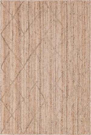 Unique Loom Braided Jute Trellis Hand Braided Solid Rug Natural, Natural 6' 1" x 9' 0"