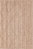 Unique Loom Braided Jute Trellis Hand Braided Solid Rug Natural, Natural 6' 1" x 9' 0"