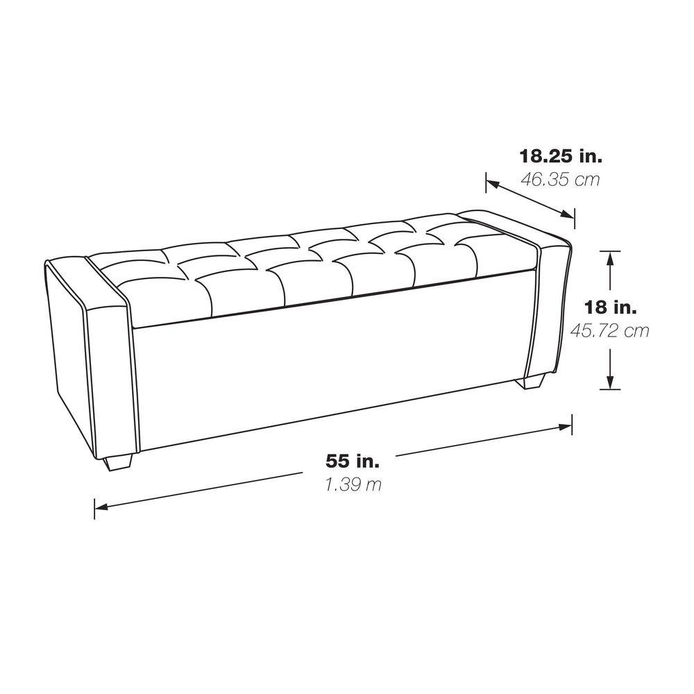 OSP Home Furnishings Bethwin Storage Bench Fog