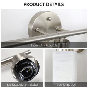 English Elm 31" Modern 5-Light Vanity Wall Sconce with Frosted Glass Shades for Bathroom Dressing Room Lighting Brushed Nickel W1340P206698